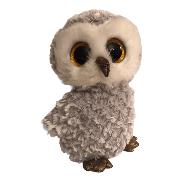 Ty Beanie Boos Owl 2016 Owlette Glitter Eyes Plush Owl - Picture 1 of 12